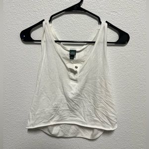 WHITE BUTTON TANK TOP